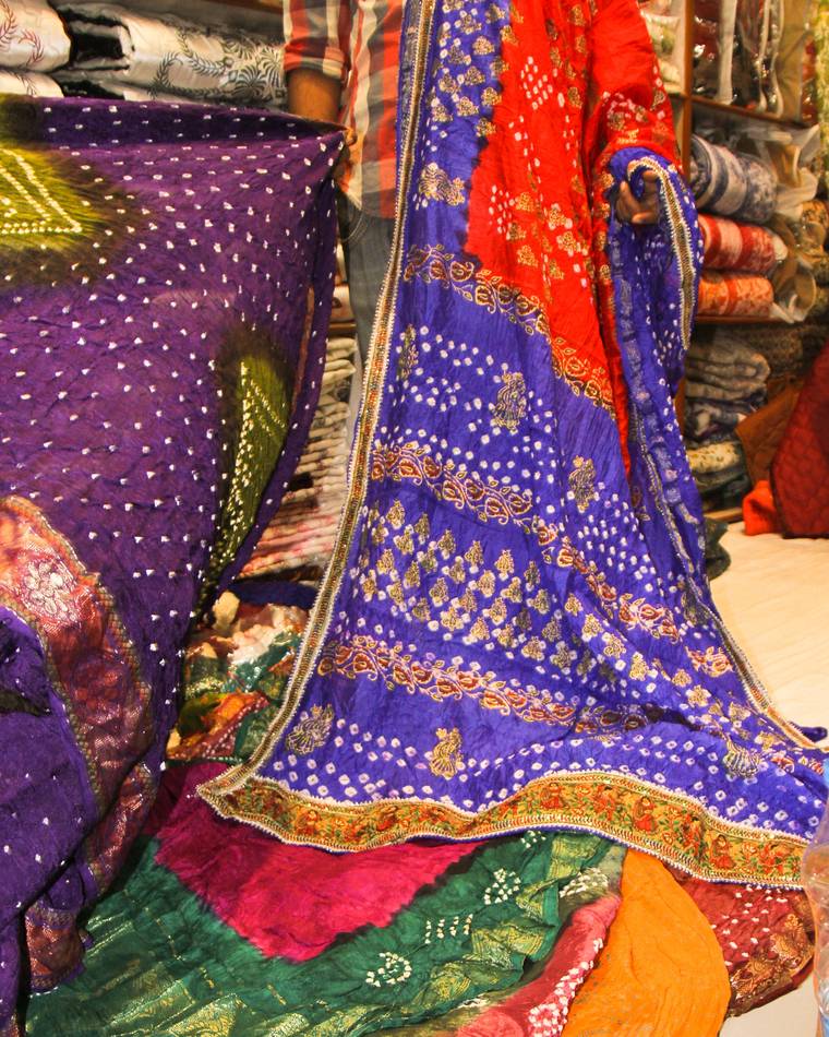 Colourful bandhani fabric